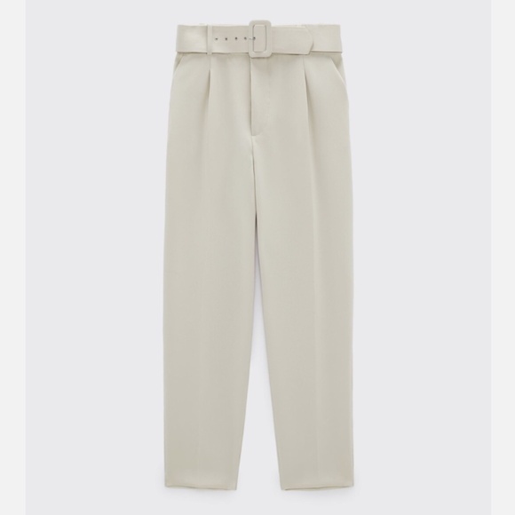 ZARA Light Gray High Waisted Pants Trousers - Picture 1 of 4